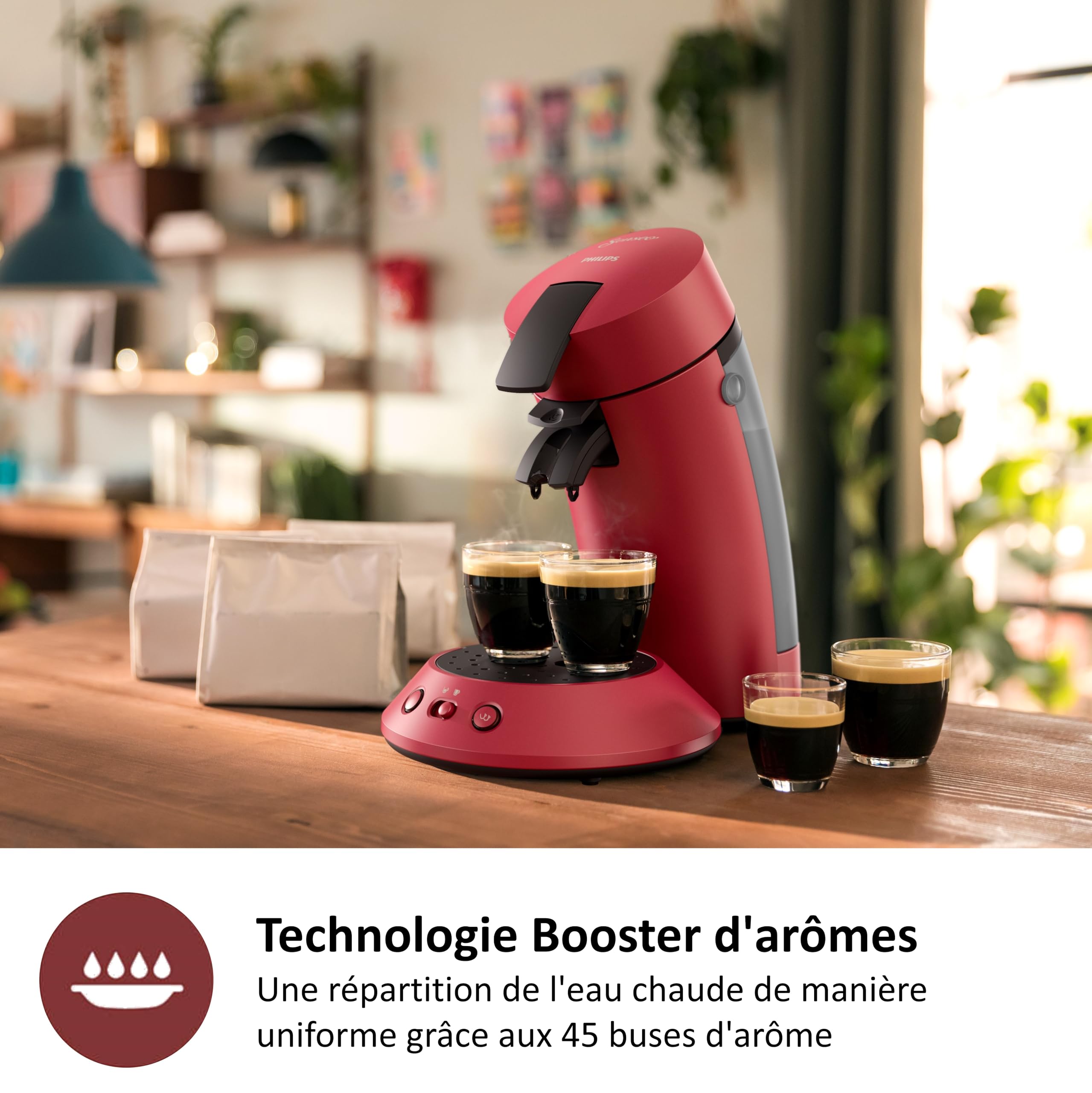 SENSEO Original Plus Rouge - Machine à Dosettes CSA210/91